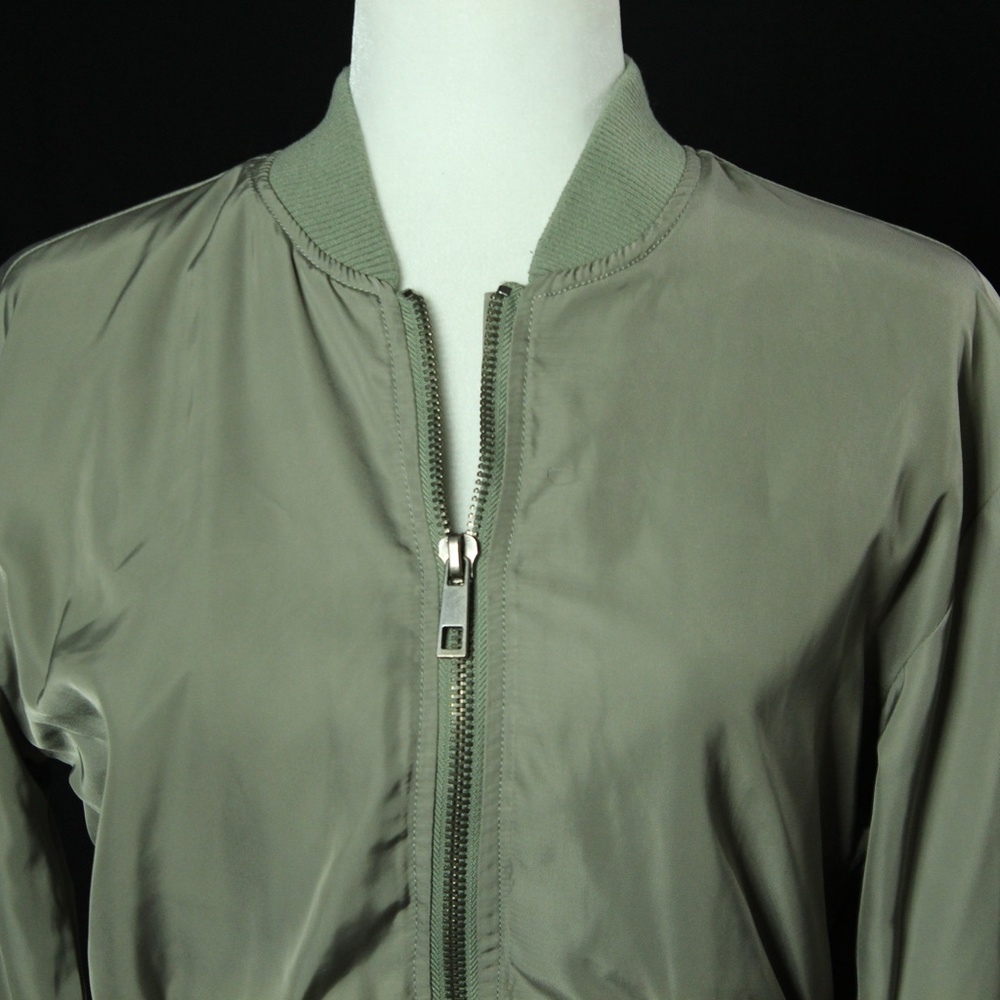 Ashley by 26 International Outerwear | Army Green Bomber Jacket | Sz S - Picture 2 of 13